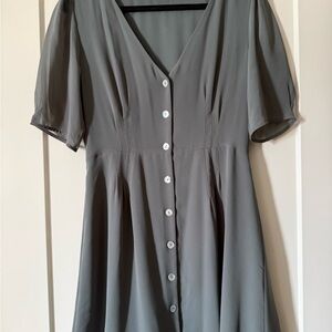 Wilfred Sage Green Button-Front Midi Dress